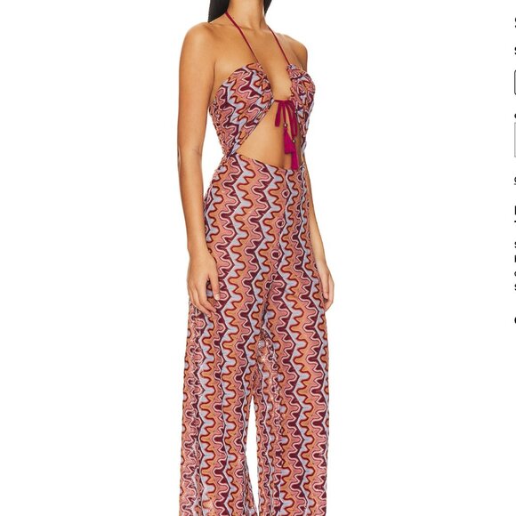 House of Harlow 1960 Rust Wide Leg Jumpsuit - Picture 4 of 4